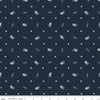 Image of the Letters From Home Toss Navy quilting cotton fabric by Riley Blake Designs. Features american themed prints on a blue background. Cute Little Fabric Shop