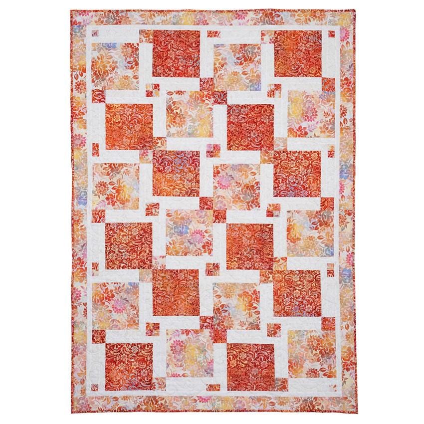 Image of the Double Focus 3 yard quilt by Robertson and Morgan for QT Fabrics. Features a orange quilt. 
Cute Little Fabric Shop