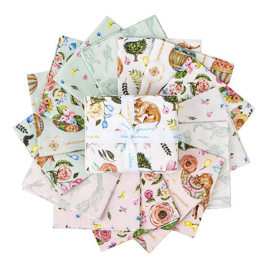 Image of the Sweet Spring Fat Quarter Bundle by Hester & Cook for Riley Blake Designs. Features colorful easter fabric on various backgrounds. 
Cute Little Fabric Shop