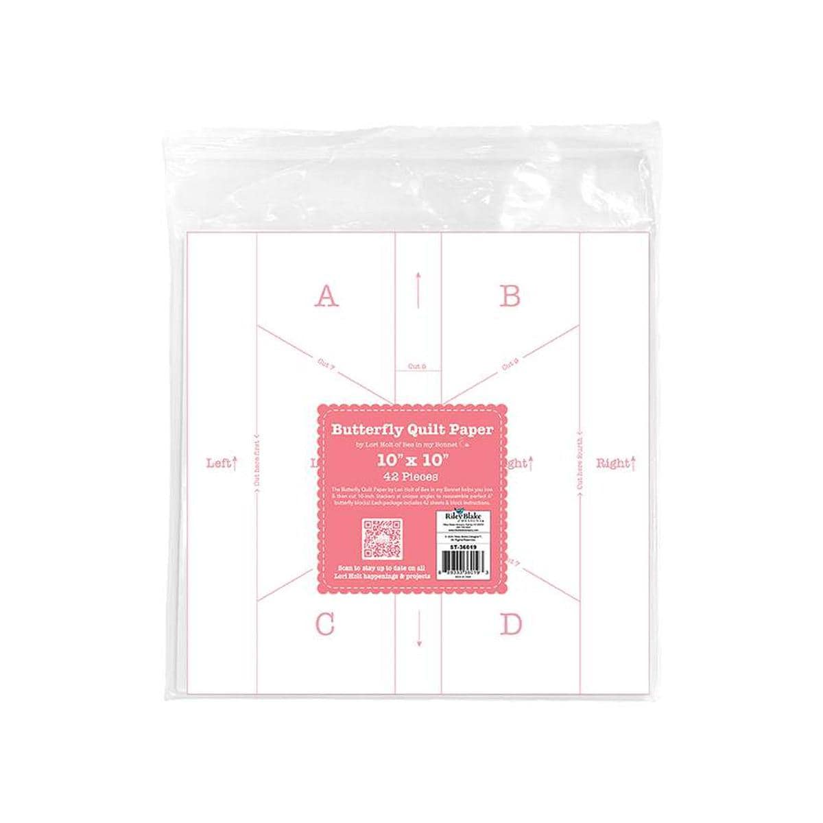 Image of the 10" Butterfly Quilt Paper by Lori Holt for Riley Blake Designs. Features butterfly quilt papers. 
Cute Little Fabric Shop