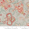 Image of the Sandalwood Fleur Moonbeam quilting cotton fabric by 3 Sisters for Moda Fabrics. Features a floral fabric on a gray background. Cute Little Fabric Shop
