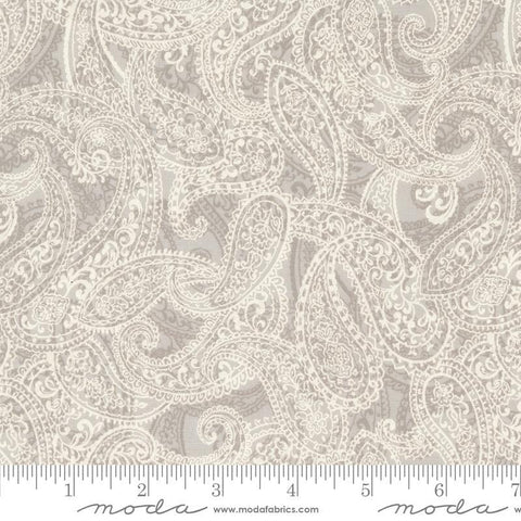 Image of the Sandalwood Adeline Moonbeam quilting cotton fabric by 3 Sisters for Moda Fabrics. Features a floral fabric on a gray background. Cute Little Fabric Shop