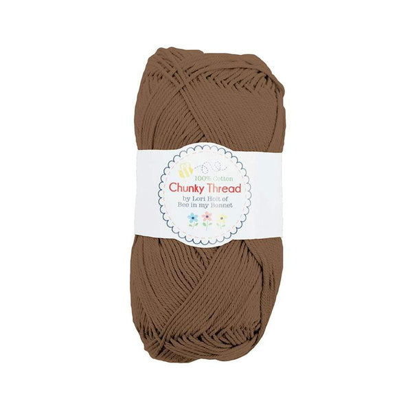 Image of the Chunky Thread Brown Sugar sport weight thread by Lori Holt for Riley Blake Designs. Features a muted brown thread. 
Cute Little Fabric Shop