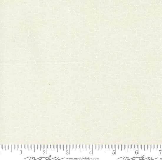 Image of the Sandalwood Harmony Opal White quilting cotton fabric by 3 Sisters for Moda Fabrics. Features a floral fabric on a white background. Cute Little Fabric Shop