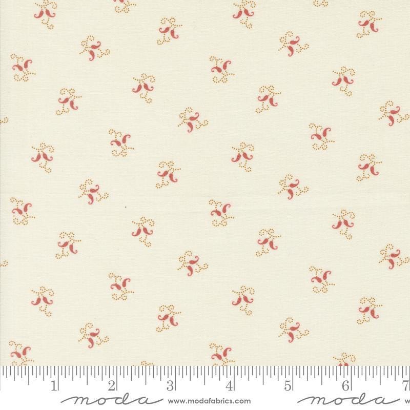 Image of the Sandalwood Felicity Opal quilting cotton fabric by 3 Sisters for Moda Fabrics. Features a floral fabric on a cream background. Cute Little Fabric Shop