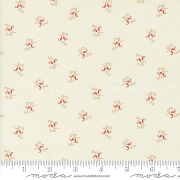 Image of the Sandalwood Felicity Opal quilting cotton fabric by 3 Sisters for Moda Fabrics. Features a floral fabric on a cream background. Cute Little Fabric Shop
