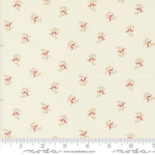 Image of the Sandalwood Felicity Opal quilting cotton fabric by 3 Sisters for Moda Fabrics. Features a floral fabric on a cream background. Cute Little Fabric Shop
