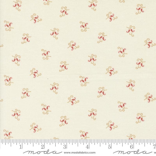Image of the Sandalwood Felicity Opal quilting cotton fabric by 3 Sisters for Moda Fabrics. Features a floral fabric on a cream background. Cute Little Fabric Shop