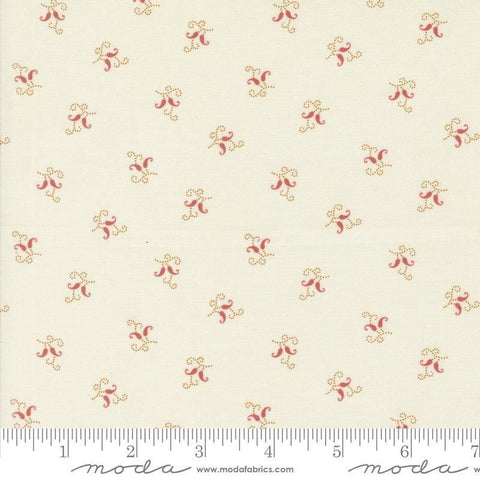Image of the Sandalwood Felicity Opal quilting cotton fabric by 3 Sisters for Moda Fabrics. Features a floral fabric on a cream background. Cute Little Fabric Shop
