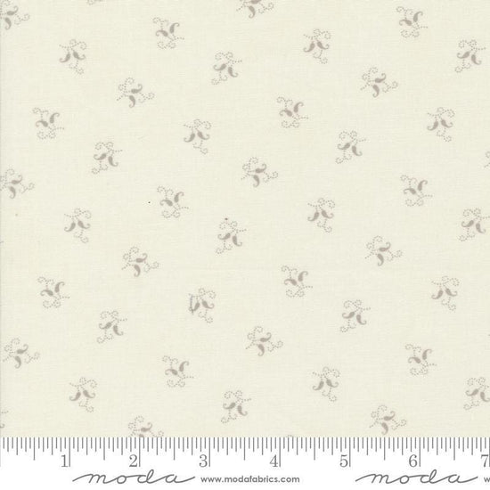 Image of the Sandalwood Felicity Opal Moonbeam quilting cotton fabric by 3 Sisters for Moda Fabrics. Features a floral fabric on a cream background. Cute Little Fabric Shop