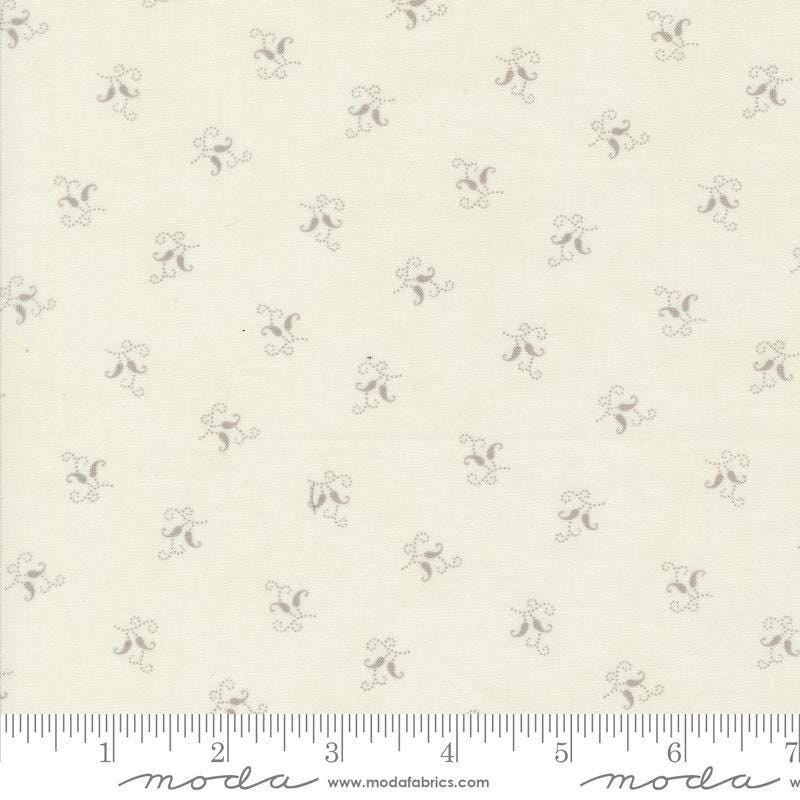 Image of the Sandalwood Felicity Opal Moonbeam quilting cotton fabric by 3 Sisters for Moda Fabrics. Features a floral fabric on a cream background. Cute Little Fabric Shop