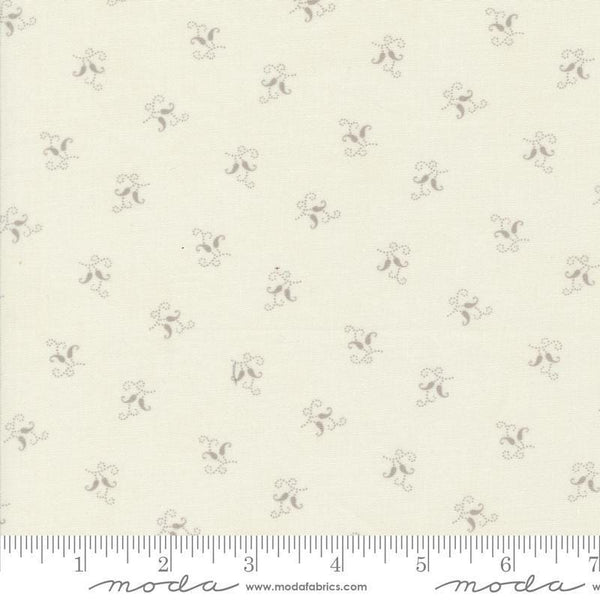 Image of the Sandalwood Felicity Opal Moonbeam quilting cotton fabric by 3 Sisters for Moda Fabrics. Features a floral fabric on a cream background. Cute Little Fabric Shop