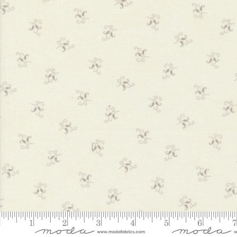 Image of the Sandalwood Felicity Opal Moonbeam quilting cotton fabric by 3 Sisters for Moda Fabrics. Features a floral fabric on a cream background. Cute Little Fabric Shop