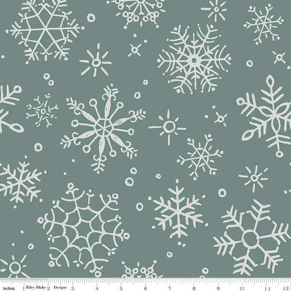 Image of the Magical Winterland Snowflake Winter quilting cotton wide back fabric by Lori Holt for Riley Blake Designs. Features snowflakes on a light blue background.
Cute Little Fabric Shop