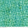 Image of the Expressions Batiks Sassy and Tweet Aquamarine quilting cotton fabric. Features an abstract design on a teal background. Cute Little Fabric Shop