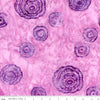 Image of the Expressions Batiks Bedazzled! Cotton Candy quilting cotton fabric by Pat Fryer for Riley Blake Designs. Features a flower pattern on a pink background. 
Cute Little Fabric Shop