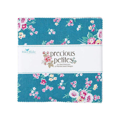 Image of the Precious Petites 5 inch stacker by Gerri Robinson for Riley Blake Designs. Features a floral collection. 
Cute Little Fabric Shop