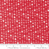 Image of the Love Blooms Arrow Rose quilting cotton fabric by Moda Fabrics. Features arrows on a red background. Cute Little Fabric Shop