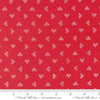 Image of the Love Blooms Sweetheart Rose quilting cotton fabric by Moda Fabrics. Features a checkered pattern on a red background. Cute Little Fabric Shop