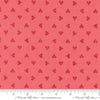 Image of the Love Blooms Sweetheart Lipstick quilting cotton fabric by Moda Fabrics. Features a checkered pattern on a red background. Cute Little Fabric Shop