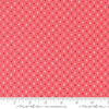 Image of the Love Blooms LOVE Lipstick quilting cotton fabric by Moda Fabrics. Features the word LOVE on a pink background. Cute Little Fabric Shop