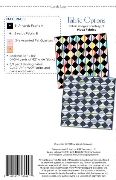 Image of the Candy Logs quilt pattern by Wendy Sheppard for Riley Blake Designs. Features the fabric requirements for the quilt.
Cute Little Fabric Shop