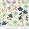 Image of the Seaglass Summer Cottage Oyster quilting cotton fabric by Moda Fabrics. Features flowers on a cream background. Cute Little Fabric Shop