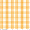 Image of the Floral Charms Gingham Honey quilting cotton fabric by Kelsey Carlson for Riley Blake Designs. Features flowers on a yellow background. Cute Little Fabric Shop