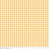 Image of the Floral Charms Gingham Honey quilting cotton fabric by Kelsey Carlson for Riley Blake Designs. Features flowers on a yellow background. Cute Little Fabric Shop