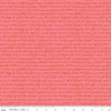Image of the Floral Charms Pretty Words Tea Rose quilting cotton fabric by Kelsey Carlson for Riley Blake Designs. Features text on a coral background. Cute Little Fabric Shop