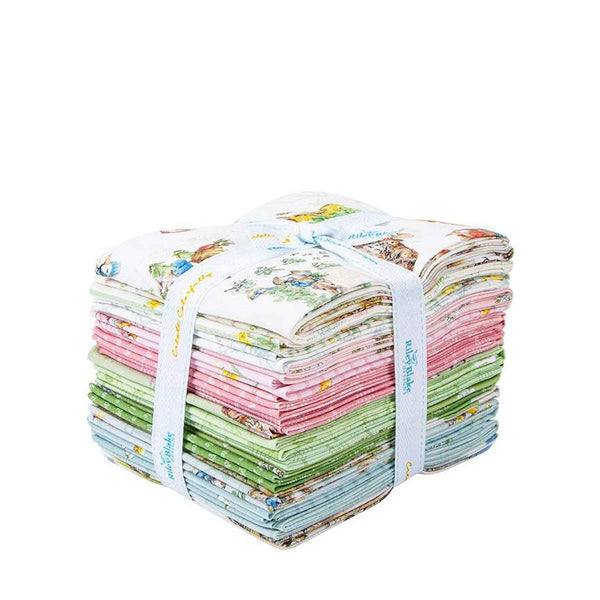 Image of the Peter Rabbit and Friends Fat Quarter Bundle by Beatrix Potter for Riley Blake Designs. Features animals on various backgrounds. 
Cute Little Fabric Shop