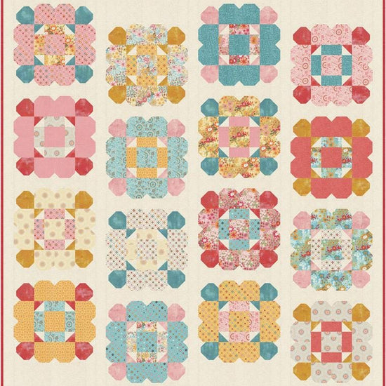 Image of the Sunday Brunch quilt kit by BasicGrey for Moda Fabrics. Features a flower pattern on a quilt. 
Cute Little Fabric Shop