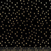 Image of the Starry Blenders Star Black Gold quilting cotton fabric by Alexia Abegg for Moda Fabrics. Features small scattered stars on a black background. Cute Little Fabric Shop