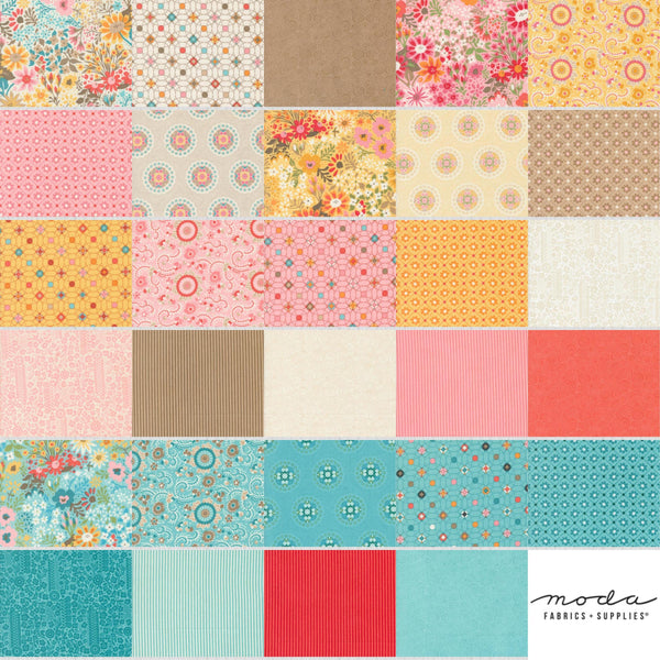 Image of the Sunday Collage by BasicGrey for Moda Fabrics. Features floral fabric with floral patterns. 
Cute Little Fabric Shop