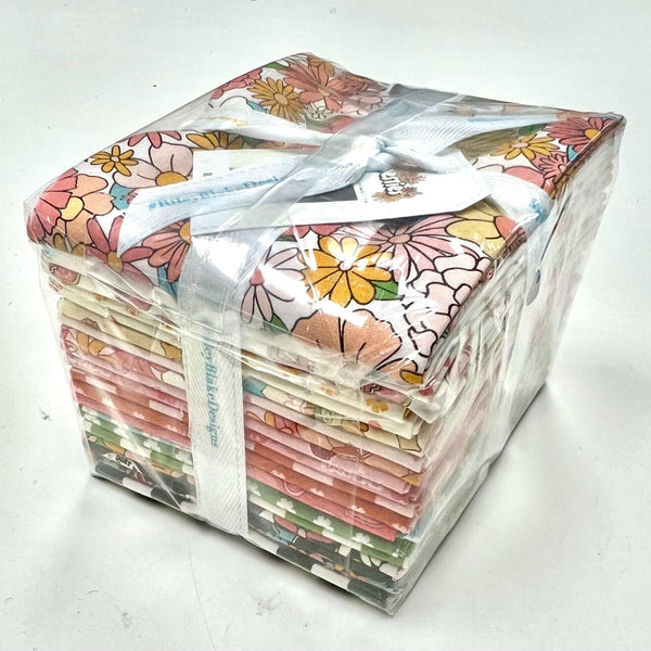 Image of the Besties fat quarter bundle by Corinne Wells for Riley Blake Designs. Features floral bright fabrics. 
Cute Little Fabric Shop