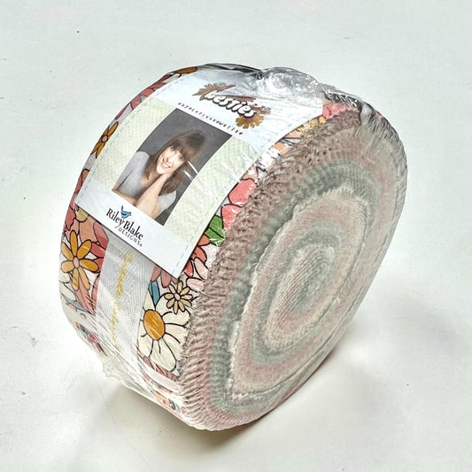 Image of the Besties rolie polie by Corinne Wells for Riley Blake Designs. Features floral bright fabrics. 
Cute Little Fabric Shop