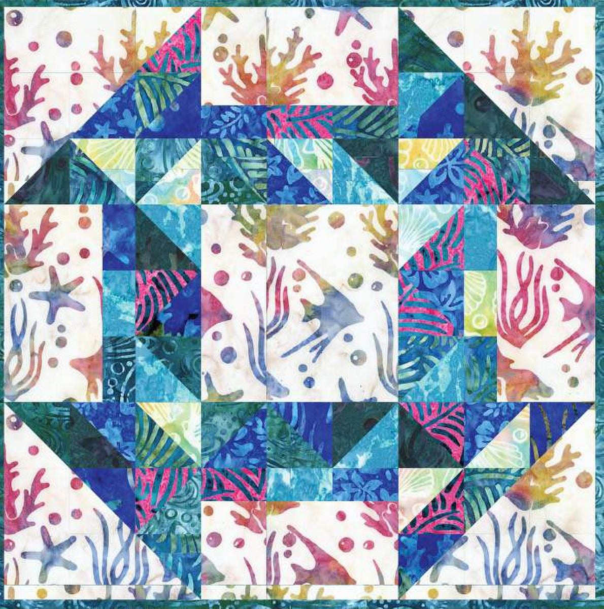 Image of the Cheeky Churn Dash quilt pattern by Kustom Kwilts for Riley Blake Designs. Features a large churn dash on a quilt. 
Cute Little Fabric Shop