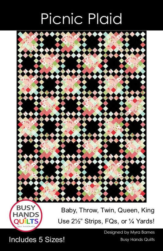 Image of the Picnic Plaid Quilt Pattern by Busy Hands Quilts for Riley Blake Designs. Features plaid patterns on a quilt. 
Cute Little Fabric Shop