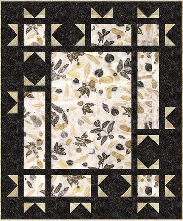 Image of the Expressions Batiks Express Yourself! Botanicals Starlight Quilt Kit Pebble Pastiche by Riley Blake Designs. Features a batik quilt. 
Cute Little Fabric Shop
