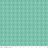 Image of the Wide Back Bee Dots Sea Glass quilting cotton fabric by Lori Holt for Riley Blake Designs. Features Xs and dots on a light teal background. 
Cute Little Fabric Shop