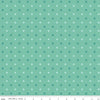 Image of the Wide Back Bee Dots Sea Glass quilting cotton fabric by Lori Holt for Riley Blake Designs. Features Xs and dots on a light teal background. 
Cute Little Fabric Shop