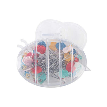 Image of the Lori Holt Quilting Pretty Pins™ by Riley Blake Designs. Features 60 extra long pins with bees on the end. 
Cute Little Fabric Shop