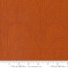Image of the Things Above Wavy Rust quilting cotton fabric by Fancy That Design House for Moda Fabrics. Features wavy lines on a red background. Cute Little Fabric Shop