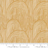 Image of the Things Above Wavy Harvest Gold quilting cotton fabric by Fancy That Design House for Moda Fabrics. Features wavy lines on a yellow background. Cute Little Fabric Shop