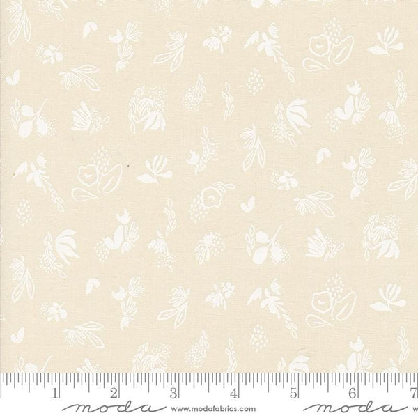 Image of the Things Above Sprinkles Eggshell quilting cotton fabric by Fancy That Design House for Moda Fabrics. Features flowers on a cream background. Cute Little Fabric Shop