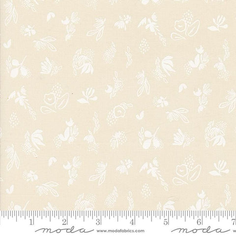 Image of the Things Above Sprinkles Eggshell quilting cotton fabric by Fancy That Design House for Moda Fabrics. Features flowers on a cream background. Cute Little Fabric Shop