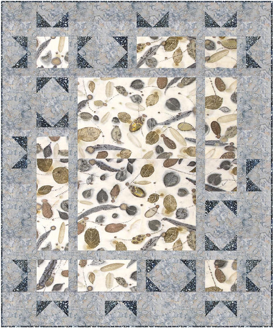 Image of the Expressions Batiks Express Yourself! Botanicals Starlight Quilt Kit Phloof by Riley Blake Designs. Features a batik quilt. 
Cute Little Fabric Shop