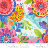 Image of the Flower Patches Floral Rainbow quilting cotton fabric by Amarilys Henderson for Moda Fabrics. Features flowers on a white background. Cute Little Fabric Shop