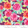 Image of the Flower Patches Watercolor Jam quilting cotton fabric by Amarilys Henderson for Moda Fabrics. Features flowers on a green background. Cute Little Fabric Shop