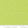 Image of the Flower Patches Dots Limeade quilting cotton fabric by Amarilys Henderson for Moda Fabrics. Features dots on a green background. Cute Little Fabric Shop